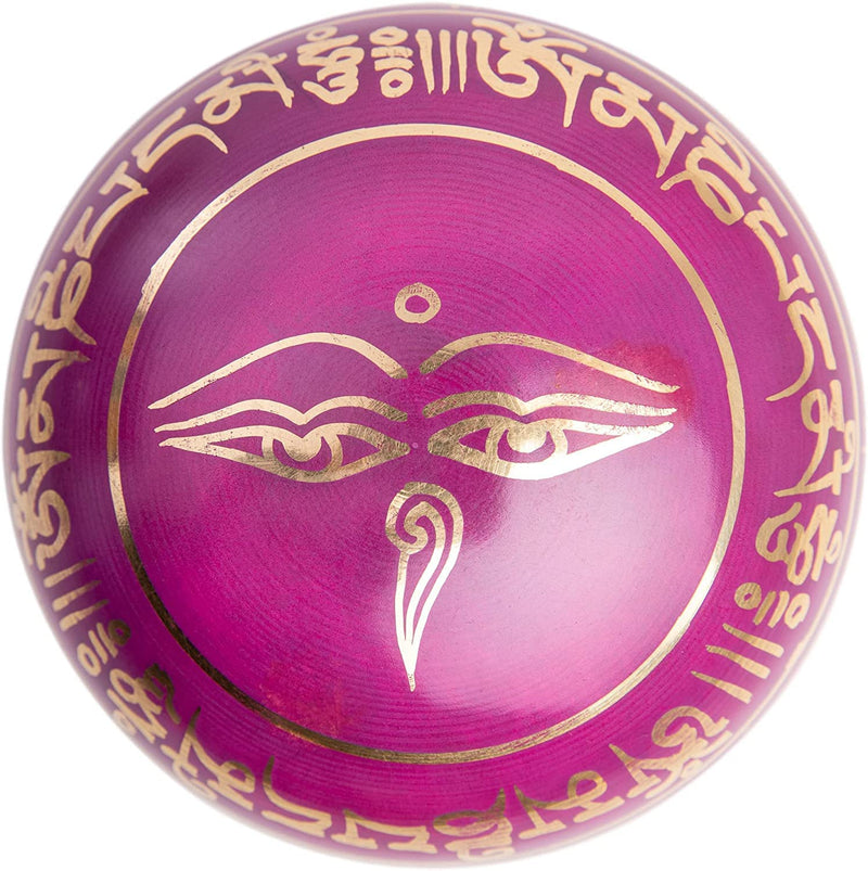 Tibetan Singing Bowl Set - Easy To Play for Beginners - Authentic Handcrafted Mindfulness Meditation Holistic Sound 7 Chakra Healing Gift by Himalayan Bazaar (Orchid) Orchid Pink