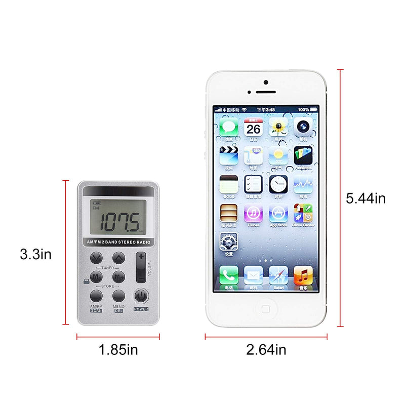 [AUSTRALIA] - AM FM Portable Radio,Vnaovd Digital Tuning Personal Pocket Radio with Best Reception, Rechargeable Battery,Stereo Earphone,Lock Screen for Walk Jogging Gym Camping HS-1 