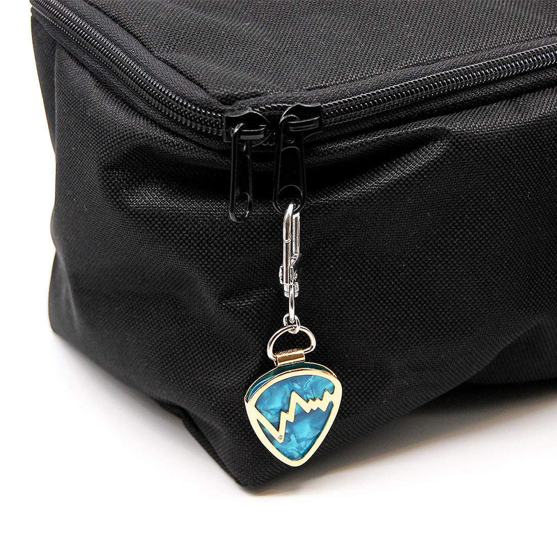 Soundwave Shaped Guitar Pick Holder Keychain for Guitarists (Gold) Gold