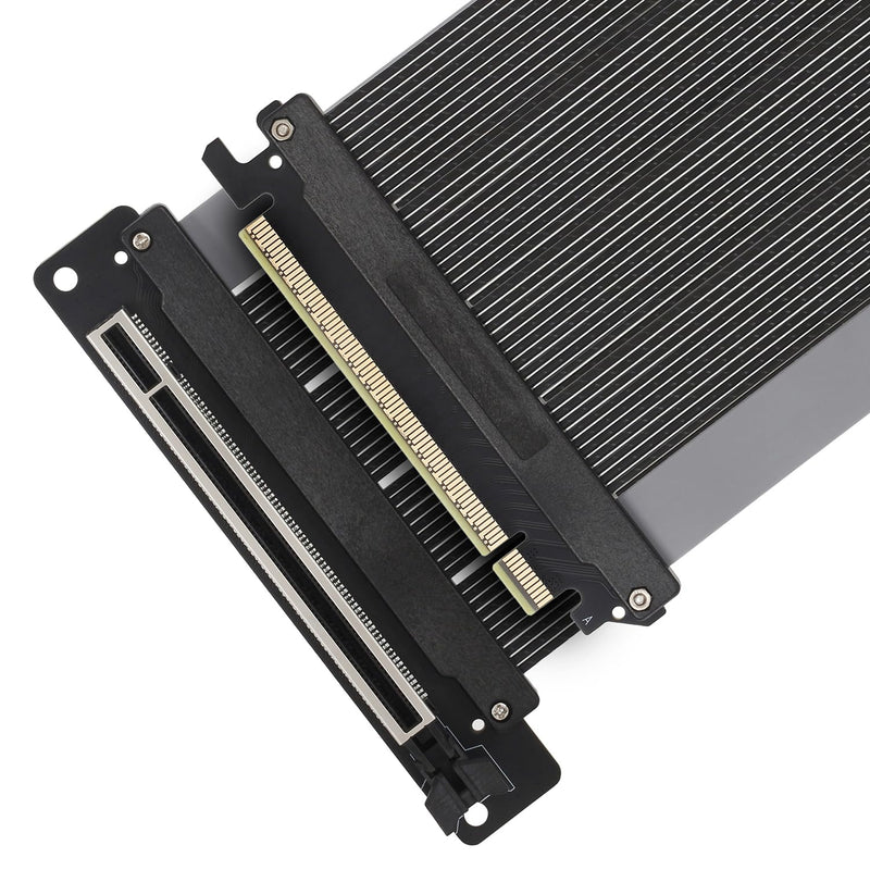 PCIe 5.0 X16 Riser Cable Graphics Card Extension Cable, Vertical Mount GPU Riser Cable for PC Case, Support PCI Express 5.0/4.0/3.0, High-Speed Shielded Flex Ribbon (20CM,Right angle-90 degrees) Right angle-90 degrees 20CM