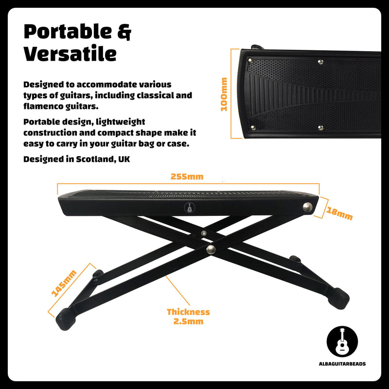 Classical Guitar Foot Rest, Acoustic Guitar Foot Stool, Adjustable Foot Rest, Alba guitar beads Foot Rest