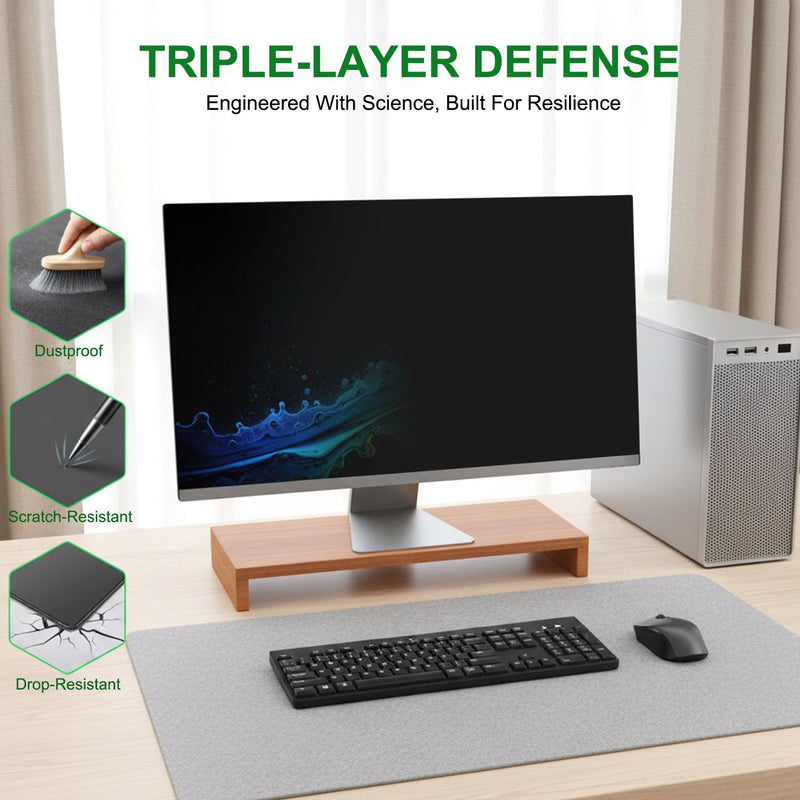 [2-Pack] 20 Inch Reusable Nano Bezel Anti-Glare Computer Privacy Screen | for Monitor, 16:9 Aspect Ratio, Residue-Free Removable Anti-Spy Filter, Eye Protection Anti-Blue Light Desktop Shield 20 Inch(Diagonal)-16:9 Aspect Ratio