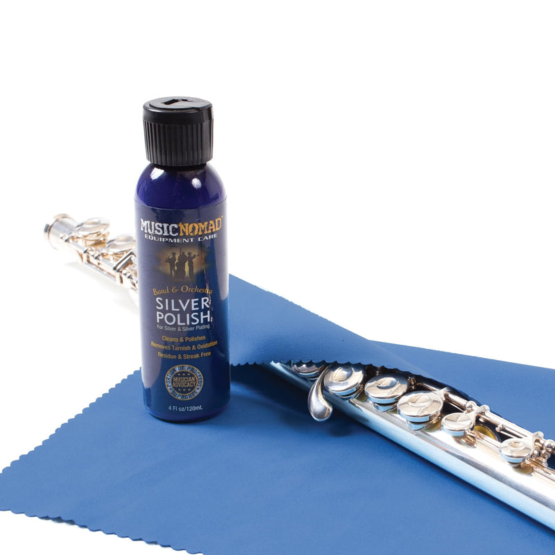 [AUSTRALIA] - MusicNomad Silver Polish & Cloth Kit for Silver & Silver-Plated Instruments – Trumpet, Trombone, Flute (MN741) 