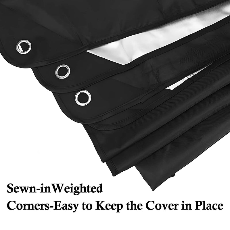 Drum Set Dust Cover, Waterproof Drum Cover 80 x 108 Inch Dust Cover with Sewn-in Weighted Corner Large Drum Shield for Electric Drum Accessories Musical Instruments, Black