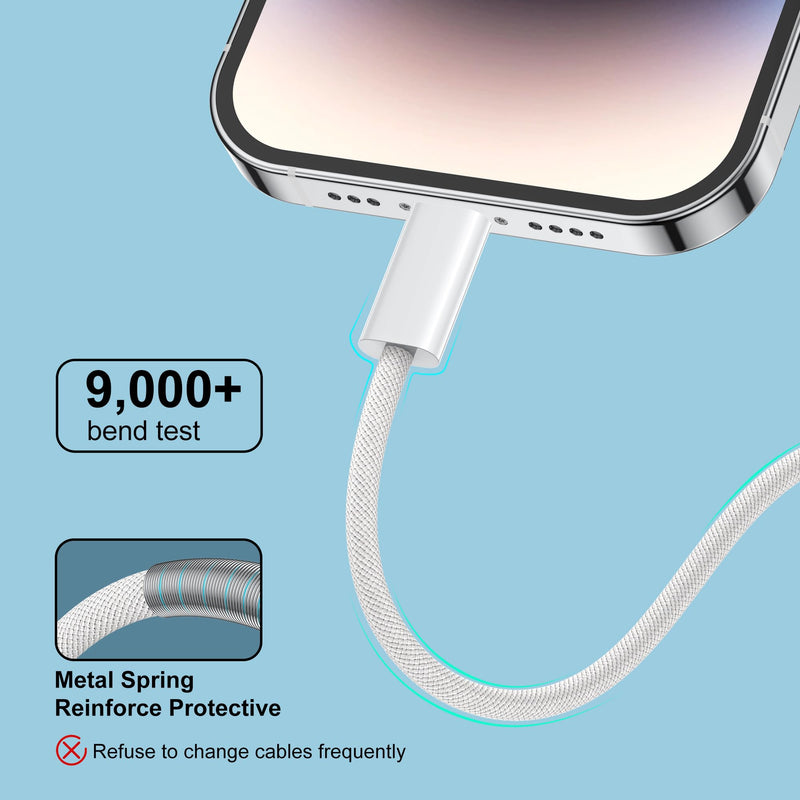 USB C Lightning Cable 1 m Pack of 2, [Apple MFi Certified] Power Delivery iPhone Charging Cable USB C for iPhone 14 13 12 11 Pro/Pro Max X/XS/XR/8 Plus 1 m + 1 m White