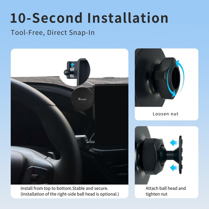 Car Phone Holder for Ford Escape 2023–2026 Accessories, 13.2-Inch Screen Car Phone Mount with Dual Holders, Magnetic Phone Holder with Upgraded Metal Ball Joint, 360° Adjustable, for iPhone & Android Magnetic holder-Metal Ball Joint
