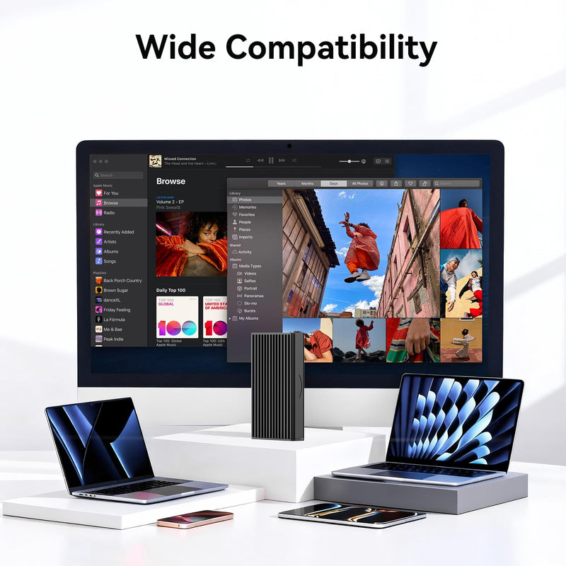 ANYOYO NVMe M.2 SSD Enclosure, 40Gbps NVMe Enclosure Up to 8TB SSD, Tool-Free Aluminum Case with Triple Fins Heat Dissipation, Compatible with Thunderbolt 3/4 & USB4/3.2/3.1/3.0/2.0 M1 M2 Pro/Max Black