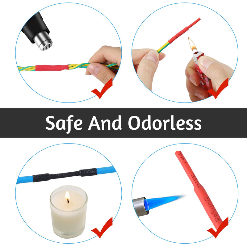 WUFANC Heat Shrink Tubing Set, 580 Pieces, Heat Shrink Tubes, Coloured Includes 6 Colours and 11 Sizes, 2:1 Shrink Ratio, Heat Shrink Tube, Waterproof, Suitable for Cable Insulation, Protect