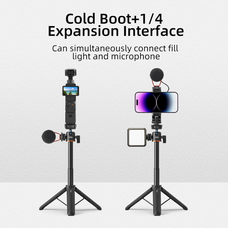 LICHIFIT Extendable Tripod Selfie Stick for DJI Osmo Pocket 3 Pocket Camera Length Adjustable Extension Rod with Rotatable Gimbal for Insta360 ONE X3 /X2 Action Camera Bracket Mount Holder