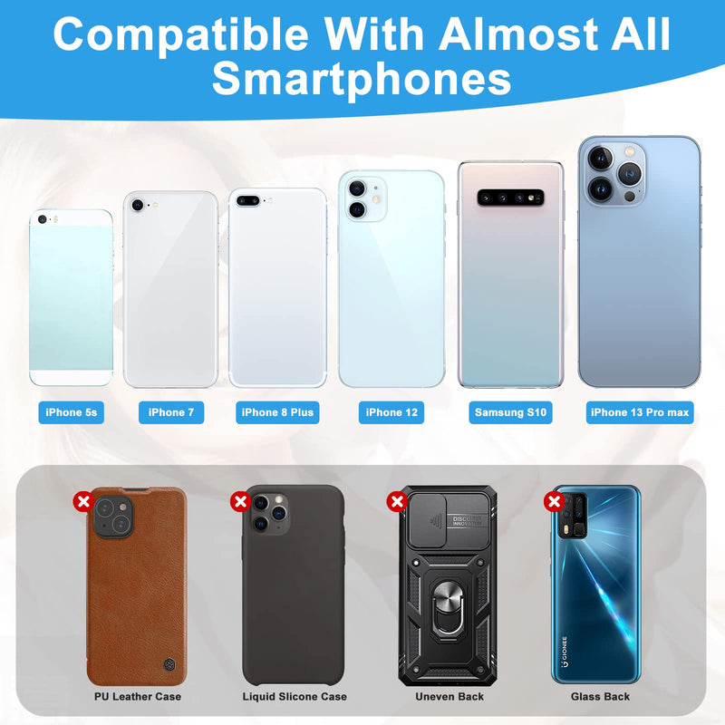 SHANSHUI 3 Pack Phone Card Holder Ultra Slim Phone Credit Card Holder Stick on Wallet Anti-Lost Design Phone Wallet Pocket Compatible for iPhone and Most Smartphones - Black White Grey 3 PCS x Black, Grey, White Adhesive
