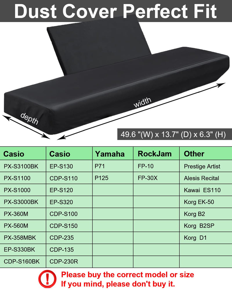 [AUSTRALIA] - Piano Keyboard Dust Cover, Water Proof Stretchy Electric Piano Keyboard Covers for Digital Electric Pianos, Full Cover Elastic Lock Music keyboard Protector Cover (88 - Keys, Black) 88 - Keys 
