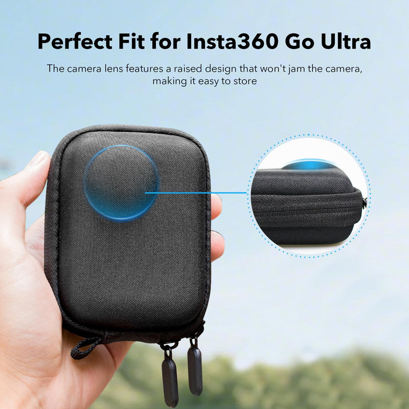 for Insta360 Go Ultra Accessories, Portable Mini Carrying Case Bag, Lens Screen Protectors (4 Pack) and Rubber Lens Cap Cover for Insta 360 Go Ultra Accessories