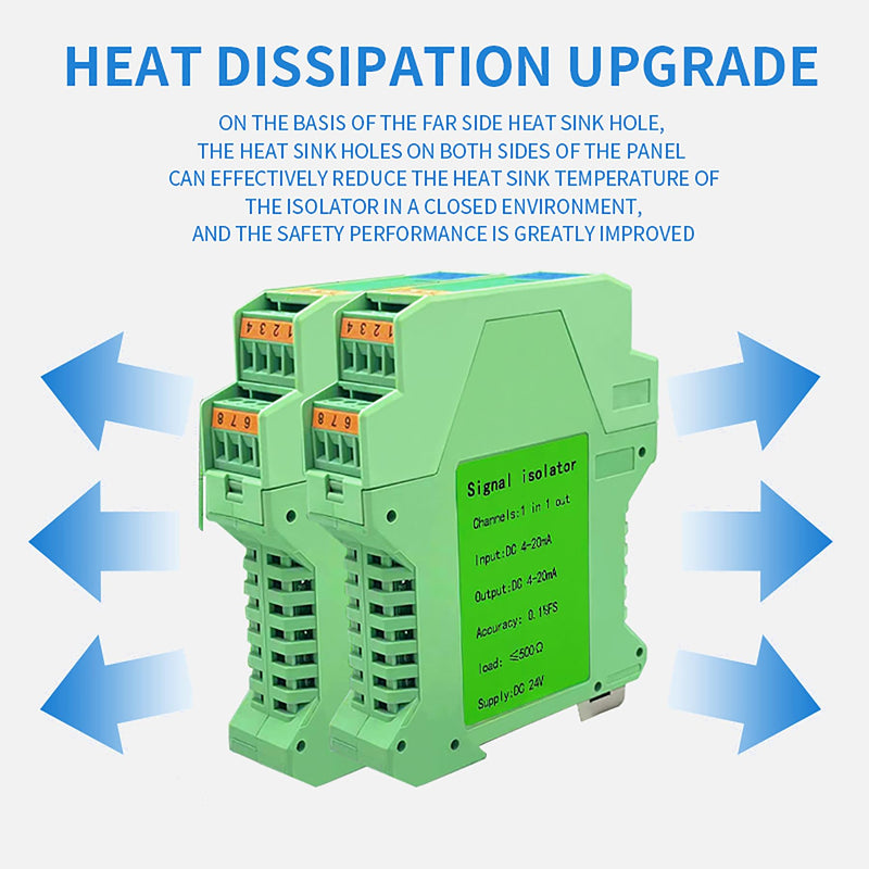 [AUSTRALIA] - Signal Isolator DC 24V,PLC Detect Signal Conditioner,Module Analog Output(One in and one Out 4-20mA Turn 4-20mA) 1 input and 1 output 
