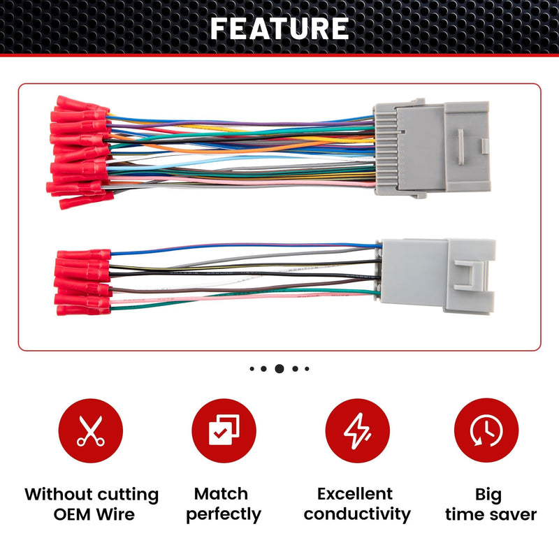 RED WOLF Factory Amplifier Bypass Wiring Harness for 1998-2009 GMC Yukon Chevy Tahoe Suburban Cadillac Escalade w/Wire Connector Butt for Bose AMP Wire Connector Adapter Cable Adaptor Plug