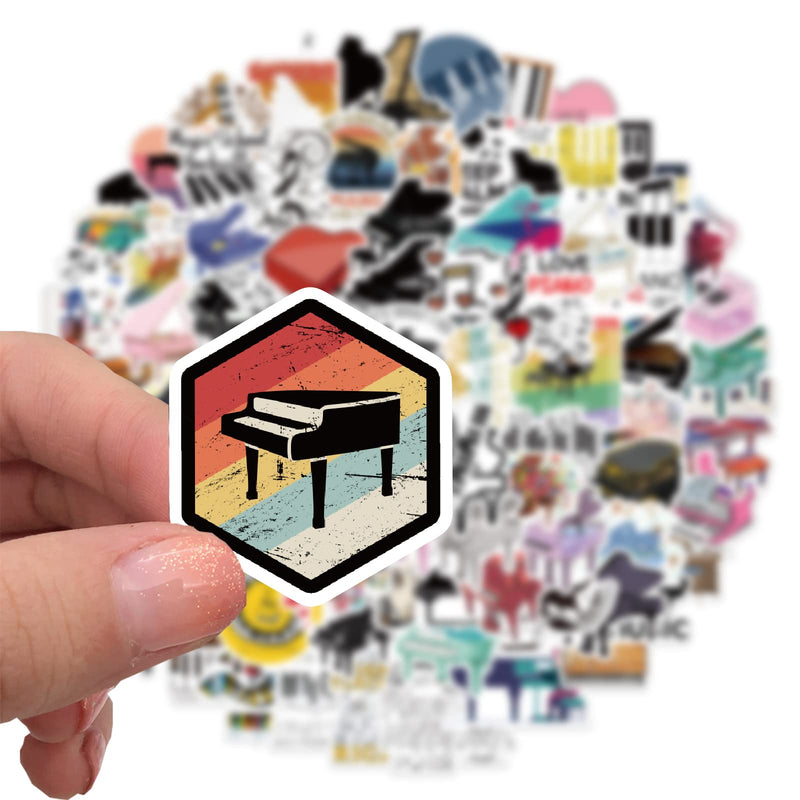 100 PCS Piano Stickers,Vinyl Aesthetic Music Instrument Stickers for Water Bottles,Laptop,Cellphone,Skateboard,Guitar,Piano Decal - Perfect Gifts for Kids,Girls,Teens, Students 100 Pcs Piano
