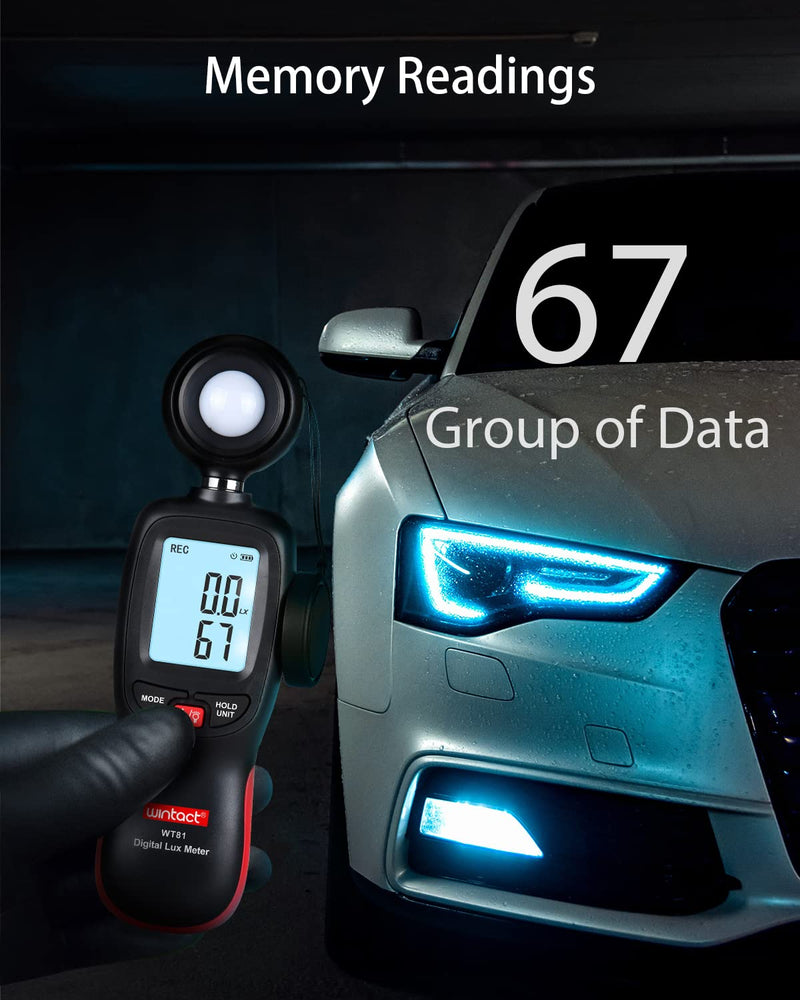 [AUSTRALIA] - Wintact Digital Illuminance Light Meter Handheld with Thermometer Ambient, Lux Meter Range up to 200,000 Lux, Photometer Light Intensity Sense Test for Garden Indoor Plants LED Grow Light, Photography 