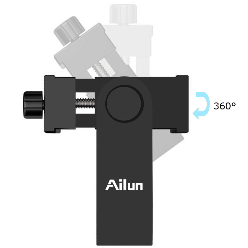 Ailun Tripod Phone Mount Holder Head Standard Screw Adapter Rotatable Digtal Camera Bracket,Compatible for Most Cellphones iPhone black