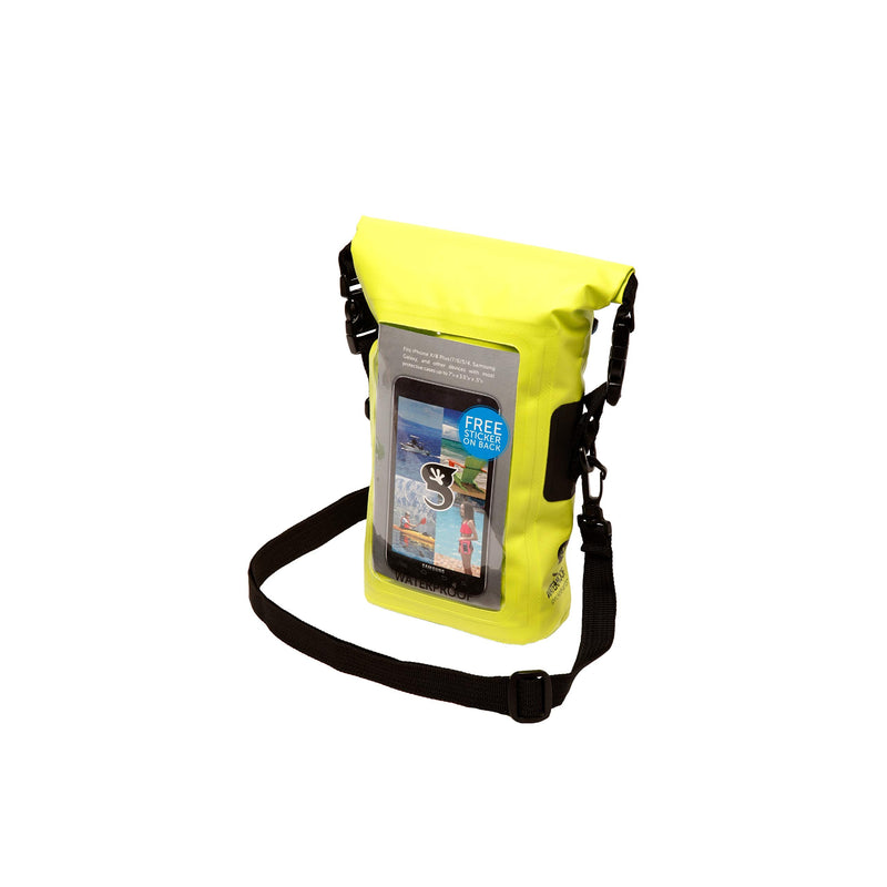 geckobrands Waterproof Phone Tote Dry Bag Waterproof Case, Neon Green - Works with Samsung Galaxy, iPhone, Google Bright Green