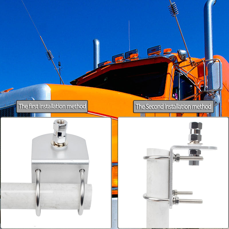 [AUSTRALIA] - HYS SO-239 UHF Female Stud Mount - 3/8-24 UNF Stainless Steel L Bracket & U Bolt - Ham CB Antenna Hardware for Vehicles/Base Stations 