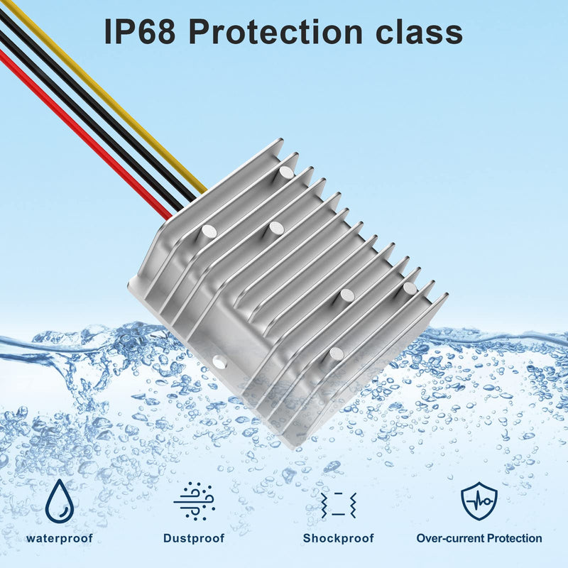 DC 12V Boost to 19V 10A 190W Boost Converter Power Converter Waterproof Module Transformer is Used for Golf cart, CLU bcarand Other Vehicles 12V TO 19V 10A 190W