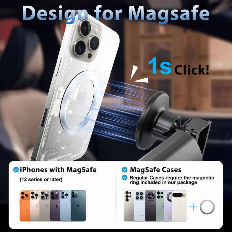 2026 RAV4 Car Phone Holder for Toyota RAV4 12.9-inch Touchscreen (XSE/Limited), 360° Rotation Phone Mount Compatible with MagSafe, No Vent Blocking, Exclusive Custom Fit for Toyota RAV4 Accessories for 2026 RAV4 12.9-Inch Magnetic