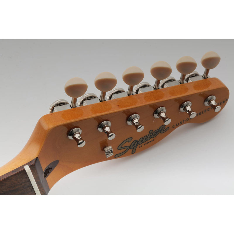 Musiclily Pro 6 inline Vintage Guitar Locking Tuners Guitar String Tuning Pegs Keys Machine Heads Replacement for Strat/Tele ST TL Style Electric Guitar, Nickel with Plastic Button