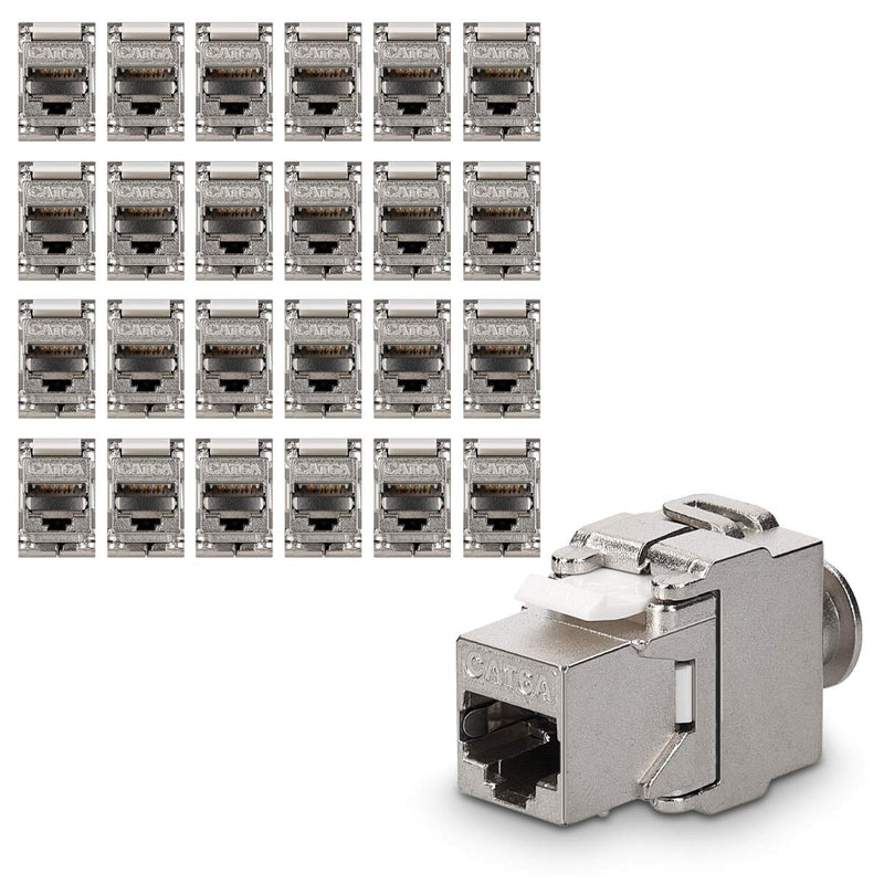 kwmobile Keystone Module Jacks - 24 Piece CAT6A Shielded Keystone Jack RJ45 Cat 6A Ethernet Module 10 Gbit with Shielded Metal Housing 24x