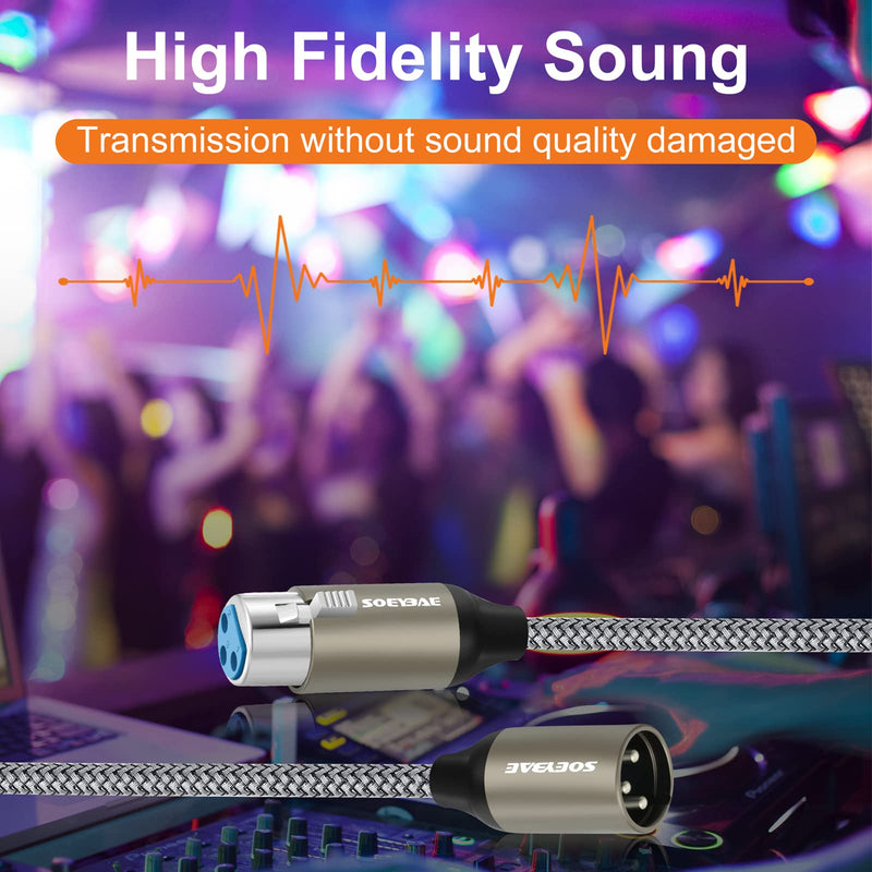 SOEYBAE Microphone Cable XLR Male to Female 0.5M/1.5FT,Noise-Cancelling Mic Speaker Cable,for Audio Sound Consoles, Power Amplifier