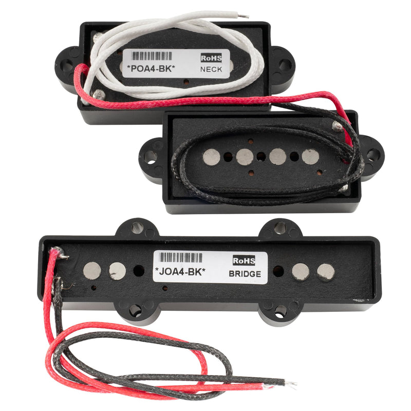 [AUSTRALIA] - Artec POA4-JOA4 Alnico 5 Vintage Tone PJ Bass Pickups Neck Bridge Pickups Set for 4-String Precision Jazz Bass Electric Bass, Black 
