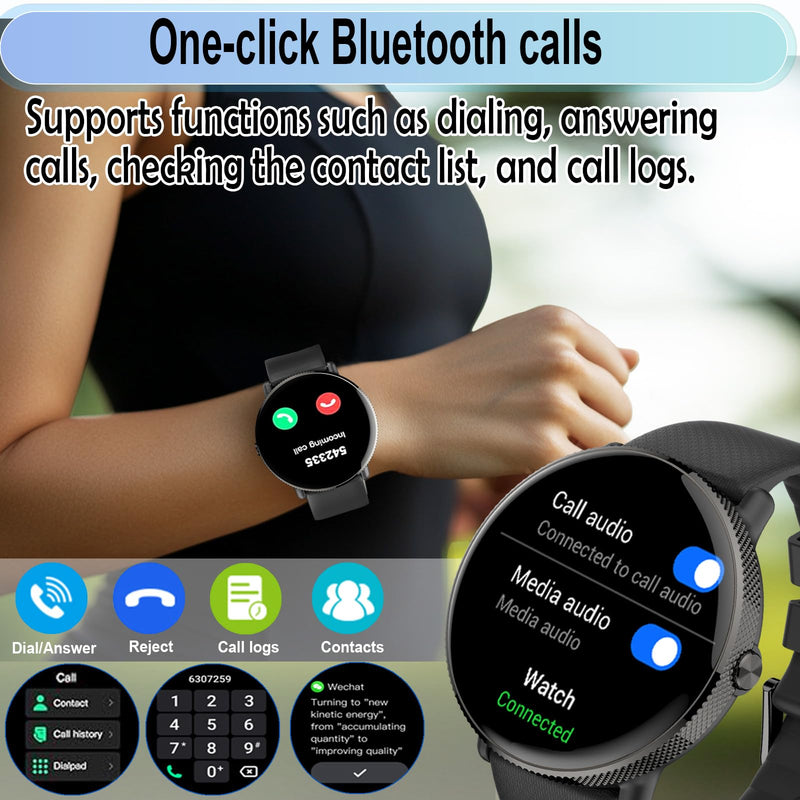 Goodatech 1.43" AMOLED SmartWatch for Men and Women, Black | Phone Call, IP68 Waterproof, Fitness Tracker Black.61