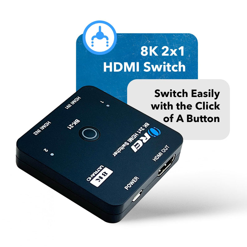[AUSTRALIA] - OREI 8K 2x1 HDMI Switch 4K @ 120hz, Auto HDMI Selector 48Gbps High Resolution Switch Between 2 Inputs Prefect for Gaming, PS5, Xbox, HDR10, Dolby Vision 8K Switch 