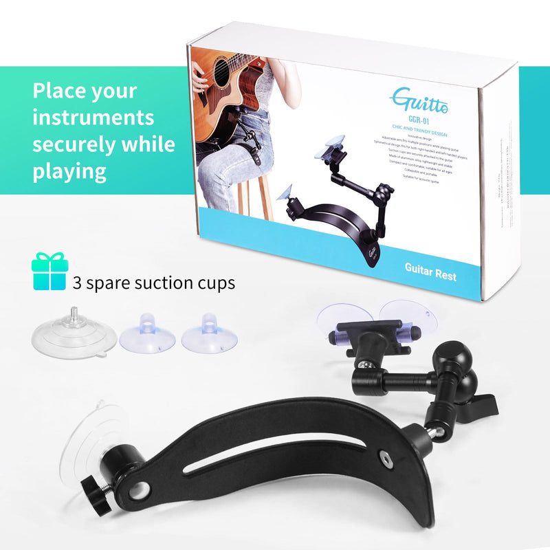 [AUSTRALIA] - GUITTO Guitar Balance Support - Classical Guitar Support Foot Stool, Ergonomic Design, Quick Adjustment (Lock) Angle, Suitable for Acoustic Guitars with a smooth paint(lacquer) finish GGR-01 
