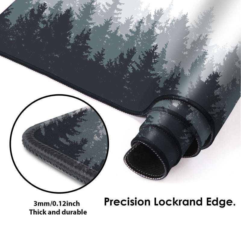 Galdas Gaming Mouse Pad Forest Background Pattern XXL XL Large Mouse Pad Mat Long Extended Mousepad Desk Pad Non-Slip Rubber Mice Pads Stitched Edges Thin Pad (31.5x11.8x0.12 Inch)-Tree Tree