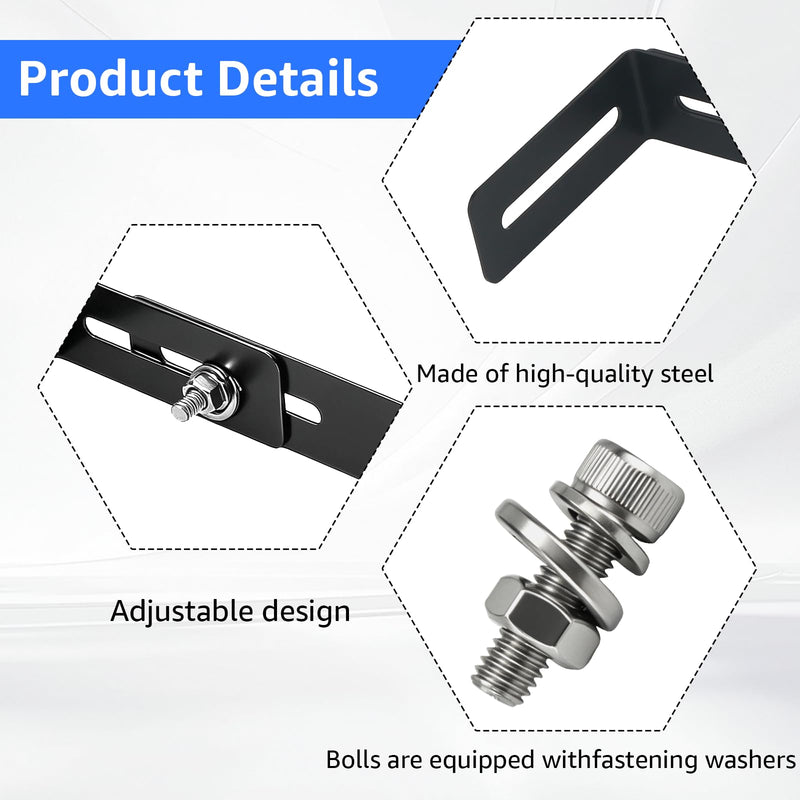 Adjustable Universal Mounting Bracket for CB Ham Radio | Transceivers & Scanners, Width Adjustable 6 to 10 Inch, Radio Mount Hardware Included, 2 Sets