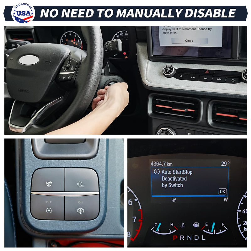 Auto Start Stop Eliminator Remote Start Kit Compatible with 2022 2023 2024 Ford Maverick Auto Stop Eliminator Turn Off Idle Engine Stop Start System Start Stop Disable-Plug Play Error Free Remote Start+Auto Start Stop