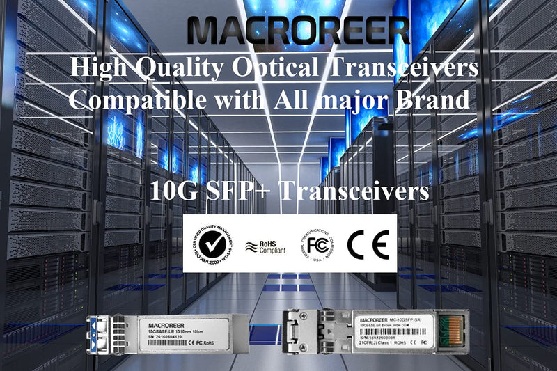 10G SFP+ SR Transceiver, SFP+ to LC Multimode Module Compatible for Cisco SFP-10G-SR, Meraki MA-SFP-10GB-SR, Ubiquiti UF-MM-10G,Netgear,D-Link,TP-Link,Mikrotik, 850nm, Duplex LC, 300m, DDM