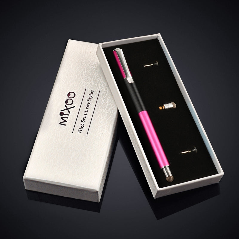 Mixoo 2-in-1 Precision Disc & Fiber Stylus with 3 Replaceable Tips for Capacitive Touch Screen Devices (Purple) Purple