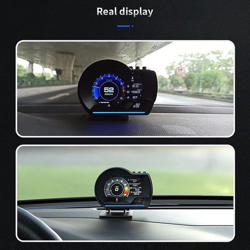 Heads up Display for Cars, OBD2 Gauge Display, Head Up Display OBD2 GPS Smart Gauge Car HUD Speedometer Turbo RPM Alarm for Car Truck