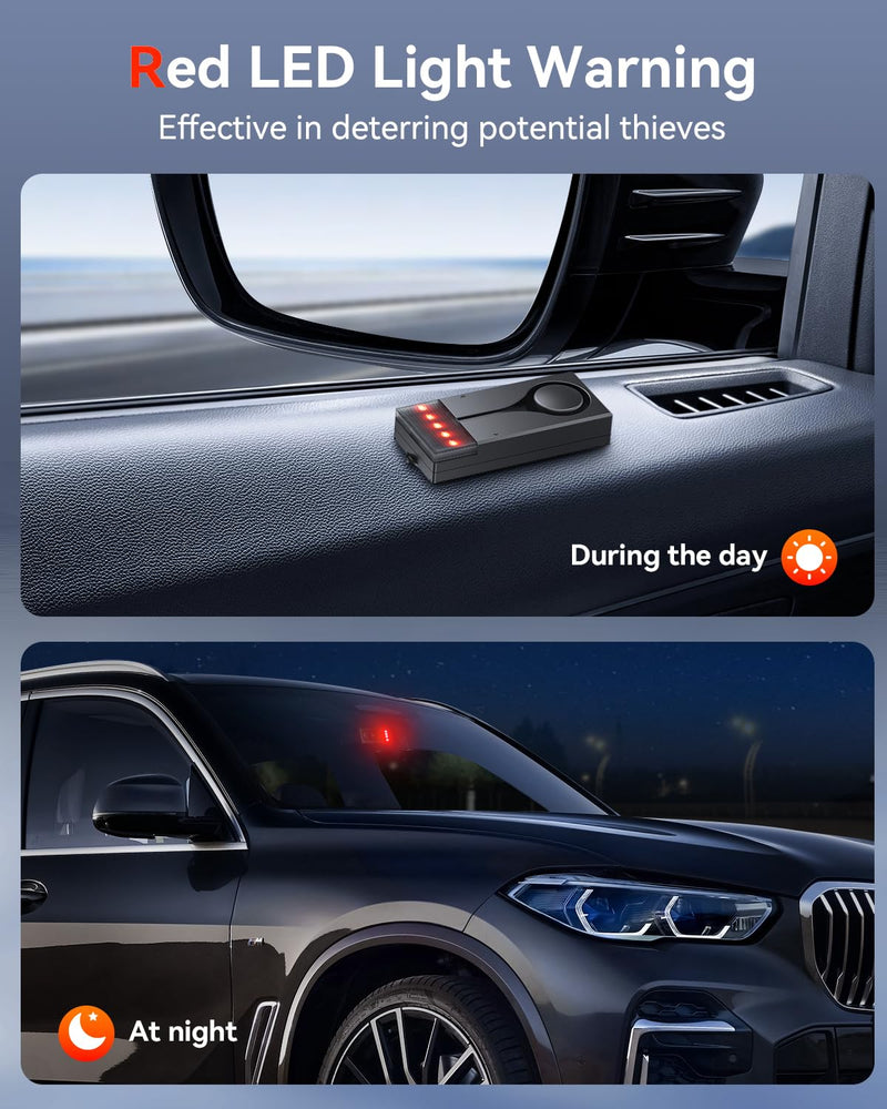 [AUSTRALIA] - Car Anti-Theft Vibration Alarm, ELECTOP 108dB Car Vibration Sound & Light Alarm, Wireless Remote Vibration Sensor Car Alarm Vehicle Security Alarm System Automotive Warning Interior Safety Red Light 