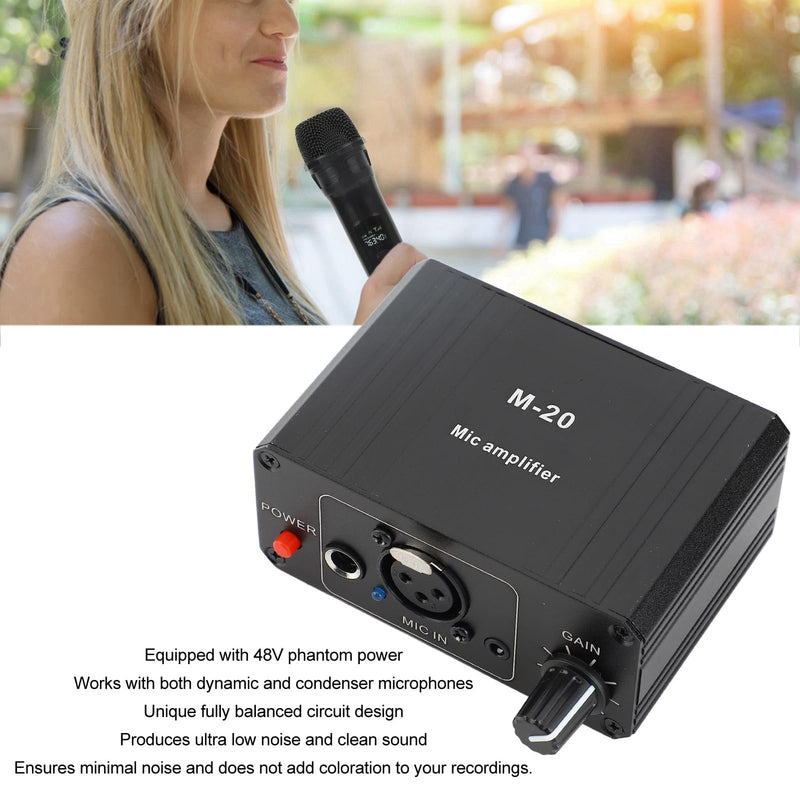 CCYLEZ Mic Preamp, 48V Power, Low Noise, XLR Output, Black, 1 Pack, Mic Preamplifier, XLR, TRS
