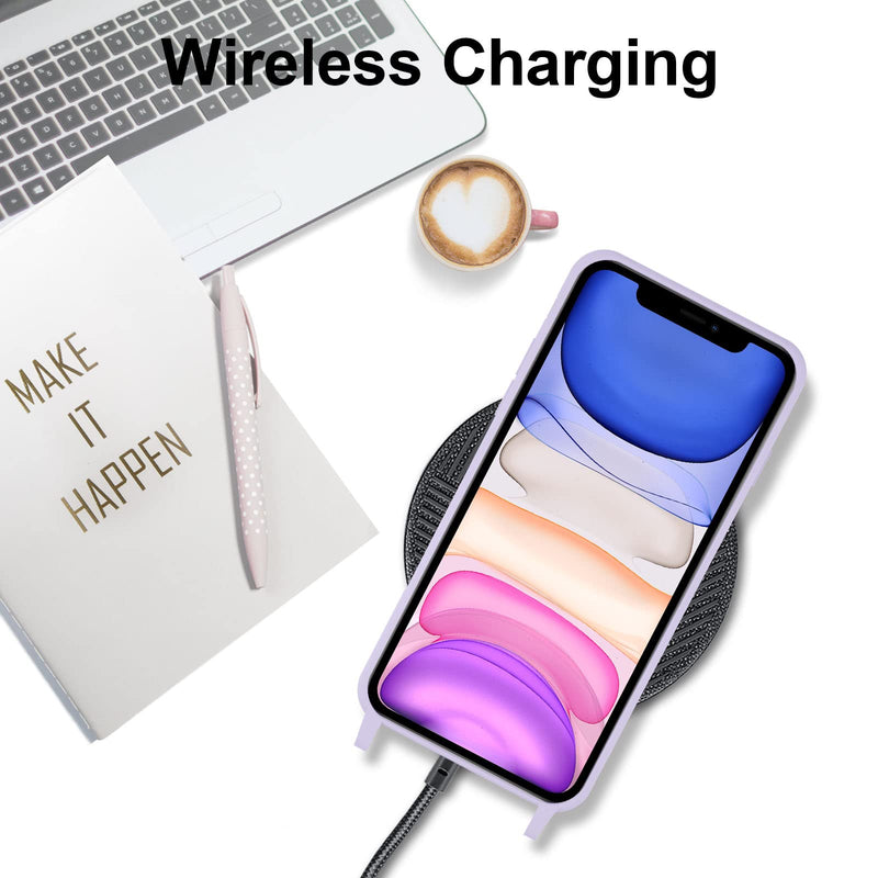 UEEBAI Crossbody Lanyard Phone case for iPhone 14 6.1 inch, Silicone Phone Cover with Adjustable Necklace Strap Soft Belt Neck Cord Lanyard Shockproof Protective Case - Mauve