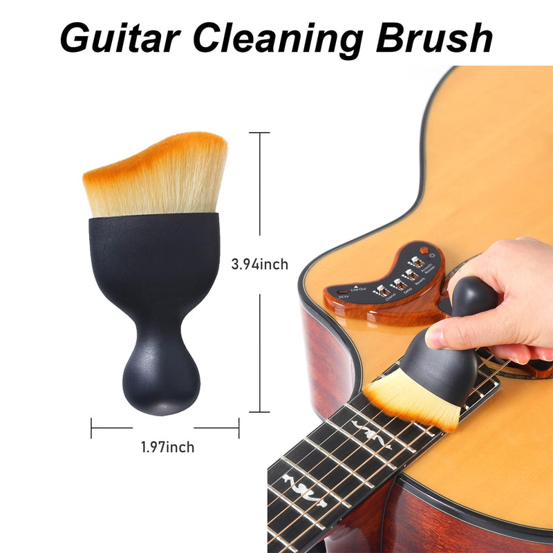 Guitar Cleaning Kit, Fretboard Lemon Oil, Polish and Oil Care, Guitar String Cleaner Tool Brush String, Fret Care, Cleaning Brush & Cleaning Cloth, Extends Fretboard and String Life