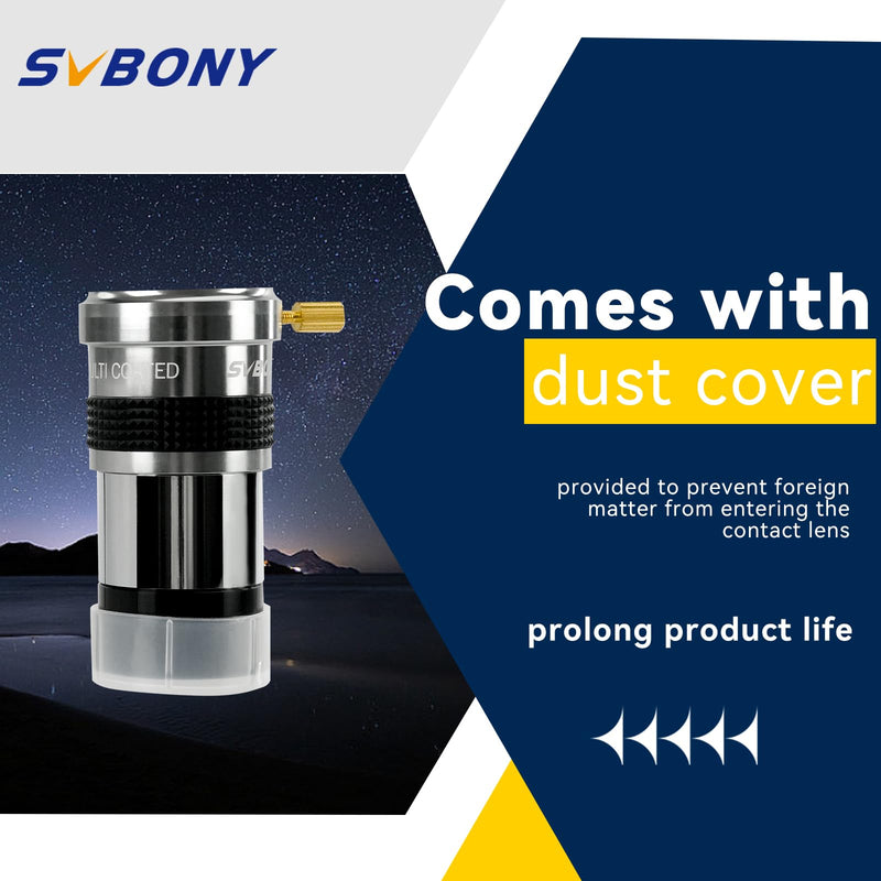 SVBONY SV137 Barlow Lens 1.25 Inch 2X Barlow Lens Metal Body Fully Multi Coated Telescope Accessory for Standard Telescope Eyepiece Astronomy