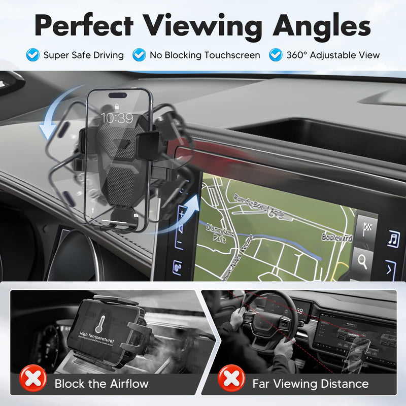 FIILINES Dashboard Center Console Organizer & Phone Holder for Toyota CHR 2019-2022, Dash Organizer with 360 Degree Rotation Phone Mount CHR Accessories (Only Fit 8-inch)