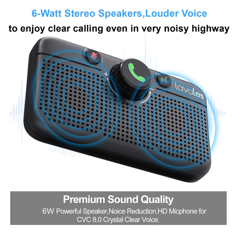 [AUSTRALIA] - Bluetooth 5.3 Car Speaker, Handsfree Cell Phone Automobile Speakerphones, Support Siri Google Voice Assistant/Motion AUTO ON, Bluetooth Visor Speakerphone Wireless Car kit 