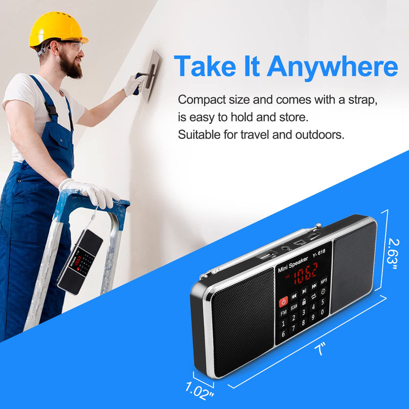 [AUSTRALIA] - LEFON Multifunction Digital FM Radio Media Speaker MP3 Music Player Support TF Card USB Drive with LED Screen Display and Setting Timing Shutdown Function (Black) Black 