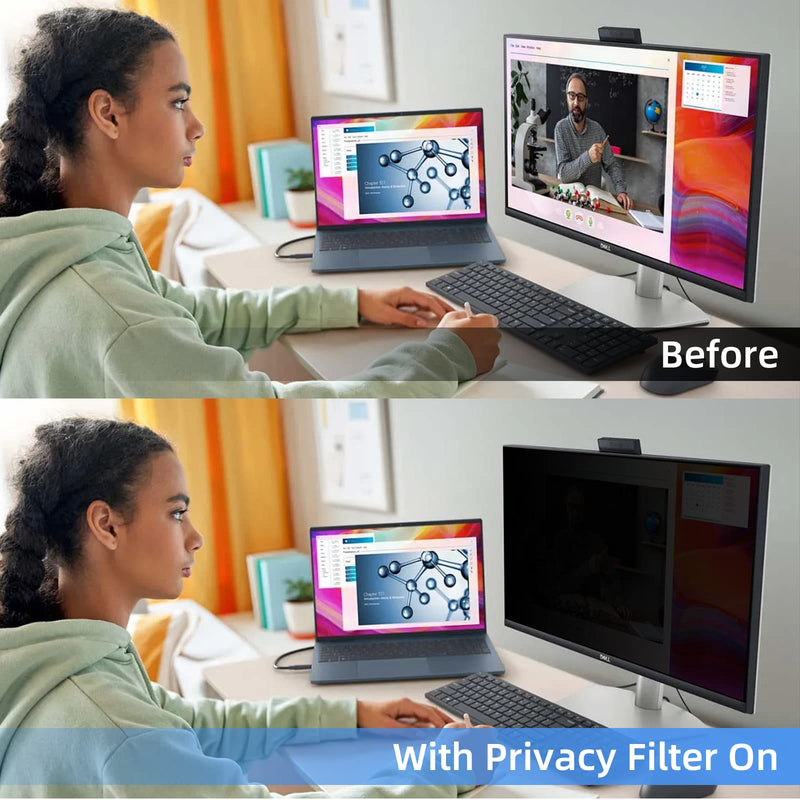 Computer Privacy Screen Filter 24 inches for 16:9 Aspect Widescreen Computer Monitor – Removable Anti Glare Blue Light Privacy Filter, Anti-Scratch Screen Protective Film, Computer Screen Privacy Shield 24 in 24'' Privacy Screen (16:9)