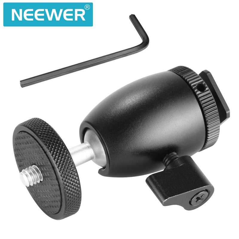 [AUSTRALIA] - Neewer Mini Tripod Ball Head Mount, 1/4 inch Screw with Phone holder, Lock and Hot Shoe Mount Adapter Compatible with Compact DSLR Camera, LED Light,Ring Light,Load Up to 4.4 pounds/2 kilograms 