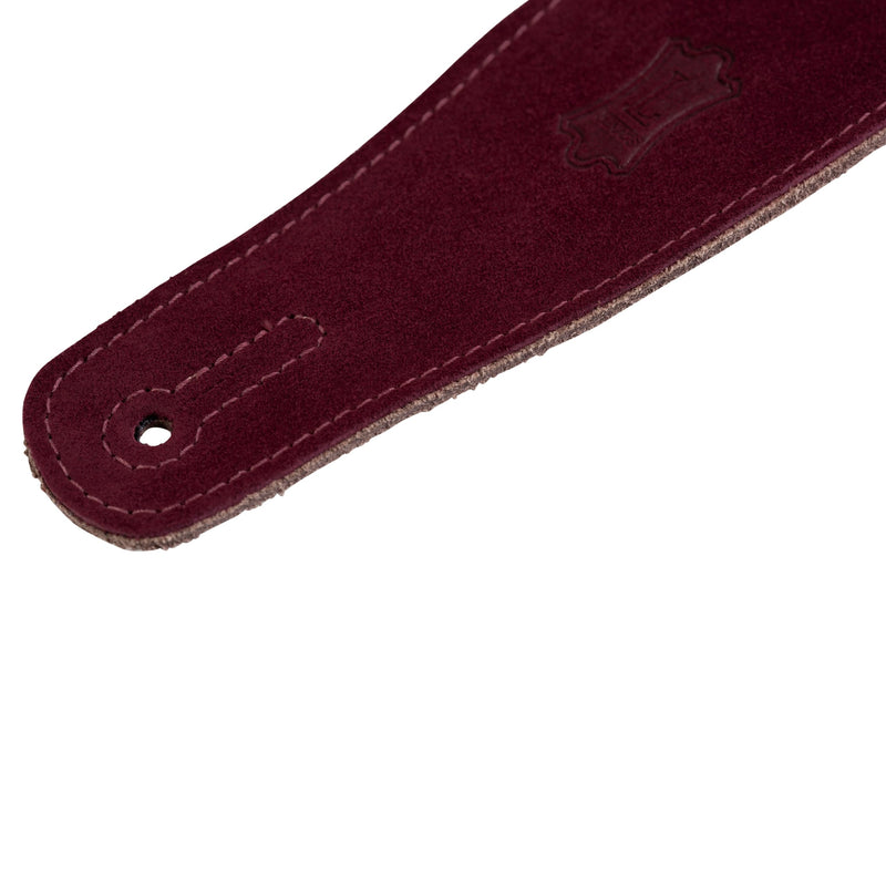 Levy's Leathers 2 1/2" Suede Leather Strap,Burgundy Burgundy Standard