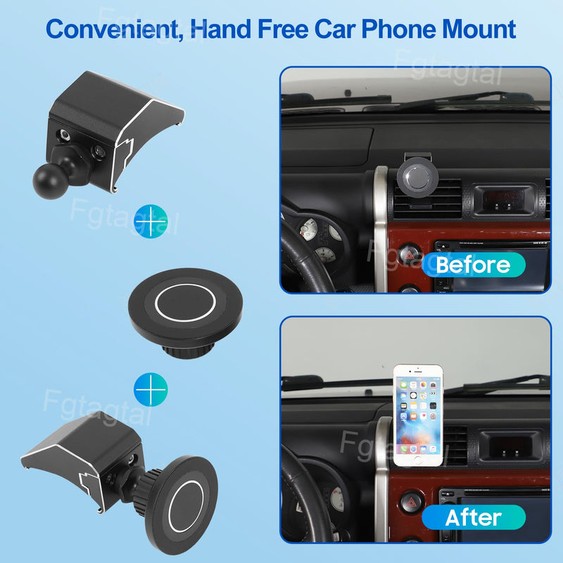 Car Phone Mount Compatible with Toyota FJ Cruiser 2007-2021, Center Console Air Outlet Cell Phone Holder, Handsfree Air Vent Phone Stand (Type A) Type A